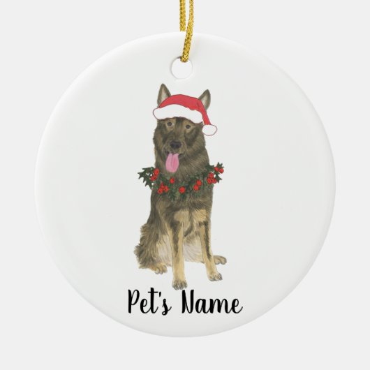 Personalized German Shepherd (Sable) Keramisch Ornament (Voorkant)