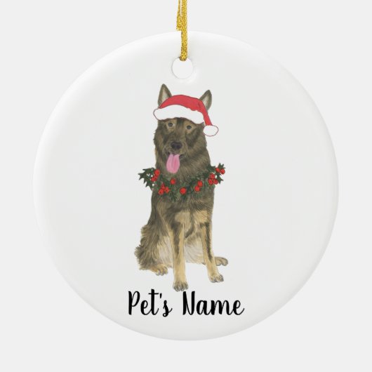 Personalized German Shepherd (Sable) Keramisch Ornament (Achterkant)