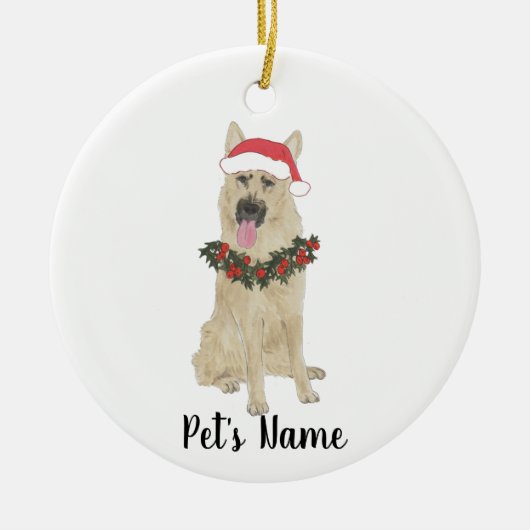 Personalized German Shepherd (zwart & veran) Keramisch Ornament (Voorkant)