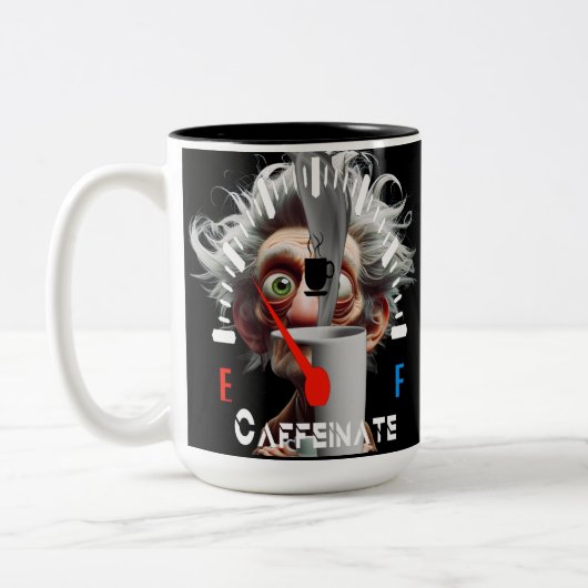 Personalized Get Caffeinated Tweekleurige Koffiemok (Links)
