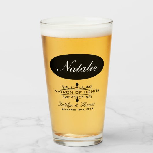 PERSONALIZED GETUIGE TROUWFEEST GLAS (Voorkant gevuld)