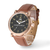 Personalized Gift Custom couple monogram  Horloge (Hoek)
