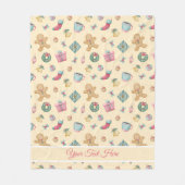 Personalized Gingerbread Christmas Fleece Blanket (Voorkant)