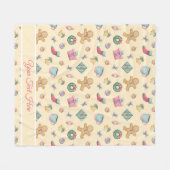 Personalized Gingerbread Christmas Fleece Blanket Deken (Voorkant (Horizontaal))