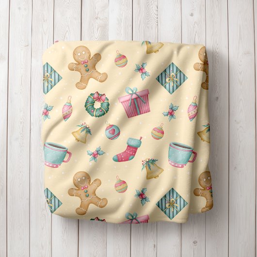 Personalized Gingerbread Christmas Fleece Blanket Deken
