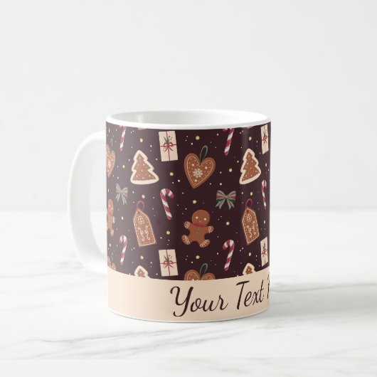 Personalized Gingerbread Christmas Mug Koffiemok (Voorkant links)