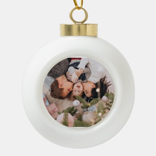 Personalized Gingerbread Christmas Snowflake Frame Keramische Bal Ornament (Voorkant)