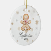 Personalized Gingerbread Cookie Winter Snowflake Keramisch Ornament (Rechts)