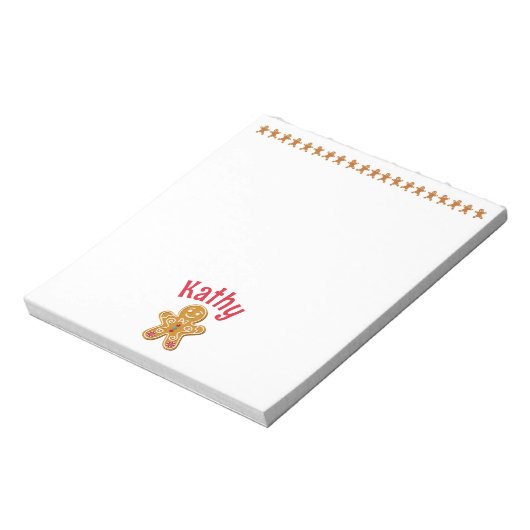 Personalized Gingerbread Holiday Notepad Notitieblok (Gedraaid)