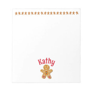 Personalized Gingerbread Holiday Notepad Notitieblok