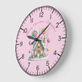 Personalized Gingerbread House Wall Clock Grote Klok (Hoek)