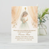 Personalized Girl Christening Kaart (Staand voorkant)