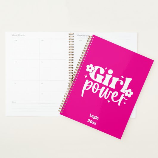 Personalized Girl Power Yearly Planner (Devant avec enveloppe)