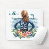 Personalized Girl Who Loves Dolphins Mousepad Muismat (Met muis)