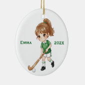 Personalized Girls Field Hockey Player Keramisch Ornament (Rechts)