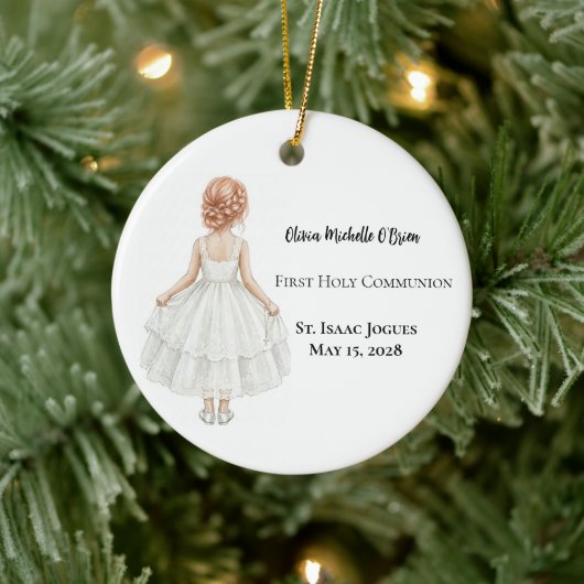 Personalized Girls First Holy Communion  Keramisch Ornament (Boom)