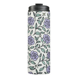 Personalized Girly Purple Cute Bow Name Rose Green Thermosbeker