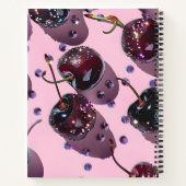 Personalized Glam Sparkle Cherry Design Notitieboek (Achterkant)