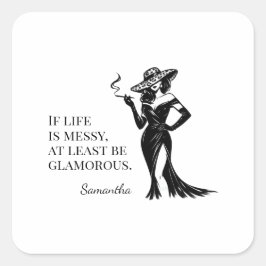 Personalized Glam Style Quote Design Vierkante Sticker