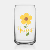 Personalized glass in the shape of a can, floral  (Recto)