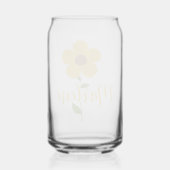 Personalized glass in the shape of a can, floral  (Verso)