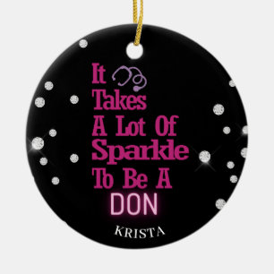 Personalized Glitter Director of Nursing Keramisch Ornament