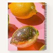 Personalized Glitter Lemon Citrus Design Notitieboek (Achterkant)