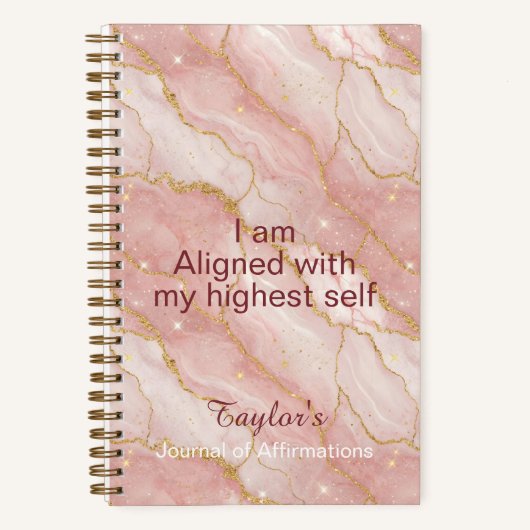 Personalized Glitter Positive Quotes Journal (Recto)
