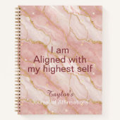 Personalized Glitter Positive Quotes Journal (Devant)