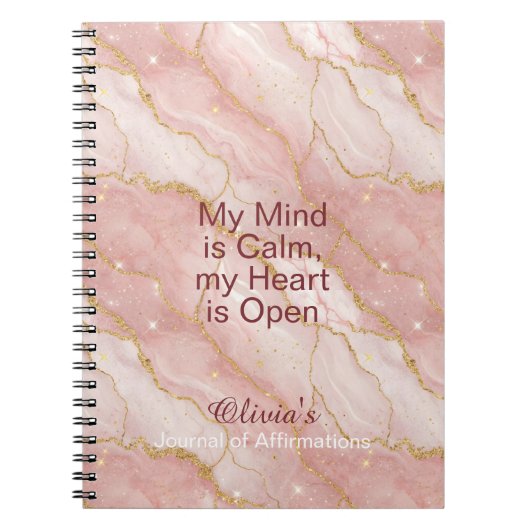 Personalized Glitter Positive Quotes Journal (Devant)