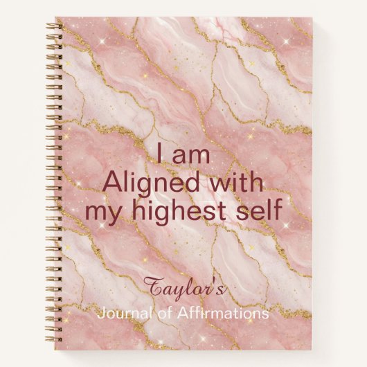 Personalized Glitter Positive Quotes Journal (Devant)