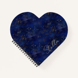 Personalized Gold and Navy Stars Notitieboek