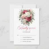Personalized Gold Boho Wedding RSVP Floral (Devant)