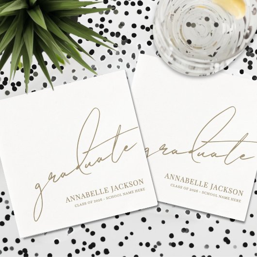 Personalized Gold Graduation Servet