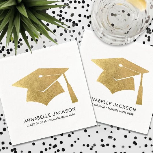 Personalized Gold Graduation Servet
