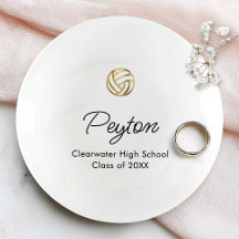 Personalized Gold Volleball Graduation Custom Name