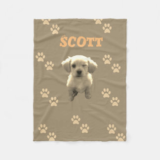 personalized golden dog blanket with custom name fleece deken