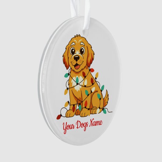 Personalized Golden Retriever Acrylic Ornament (voorkant)