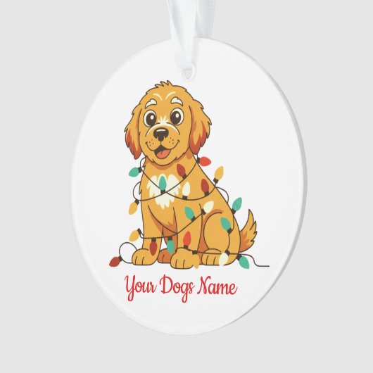 Personalized Golden Retriever Acrylic Ornament (devant)