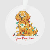 Personalized Golden Retriever Acrylic Ornament (devant)