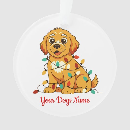 Personalized Golden Retriever Acrylic Ornament (devant)