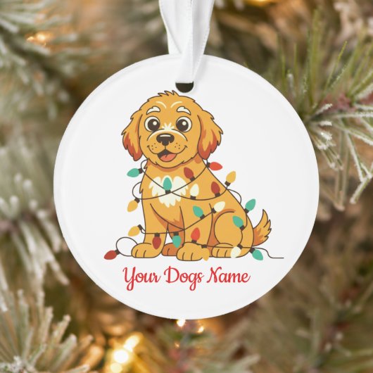 Personalized Golden Retriever Acrylic Ornament (Arbre)