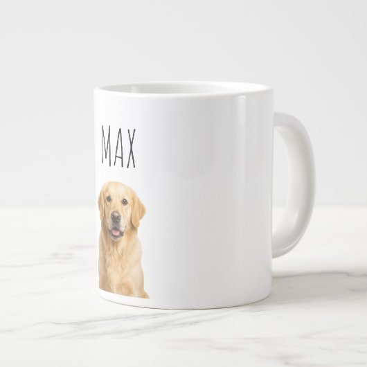Personalized Golden Retriever Coffee Mug — "Max" N Extra Grote Beker (Voorkant rechts)