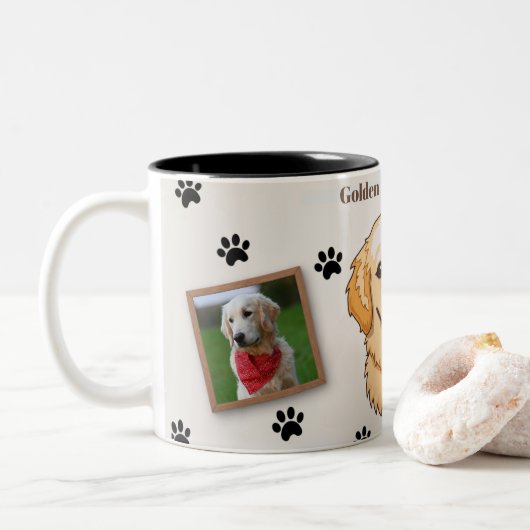 Personalized Golden Retriever Mom Mug - Custom (Avec donut)