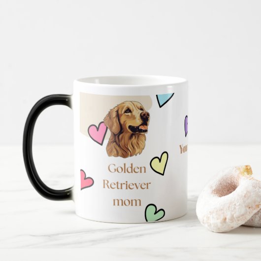 Personalized Golden Retriever Mom Mug - Custom Dog (Avec donut)