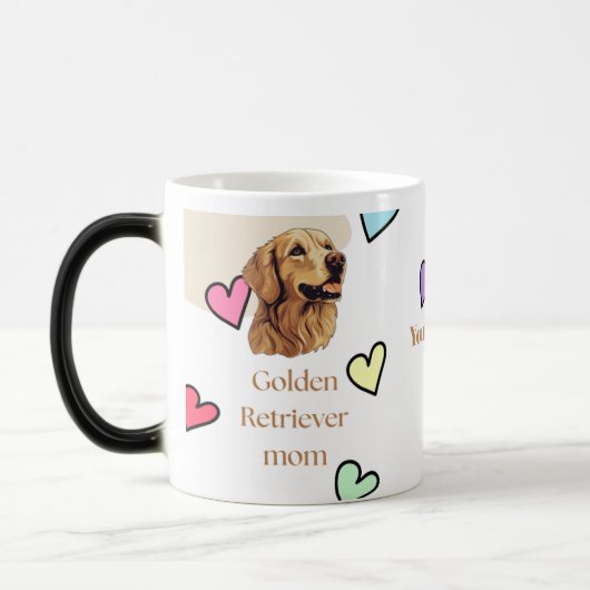 Personalized Golden Retriever Mom Mug - Custom Dog Magische Mok (Links)