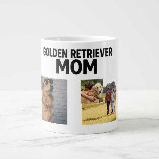 Personalized Golden Retriever Mom Mug - Custom Extra Grote Beker (Voorkant)