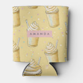 Personalized Golden Vanilla Milkshake Sparkle Blikjeskoeler (Voorkant)