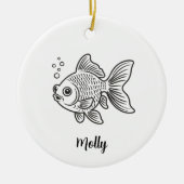 Personalized Goldfish Christmas Keramisch Ornament (Voorkant)