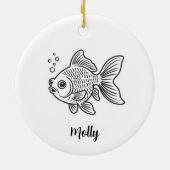 Personalized Goldfish Christmas Keramisch Ornament (Achterkant)
